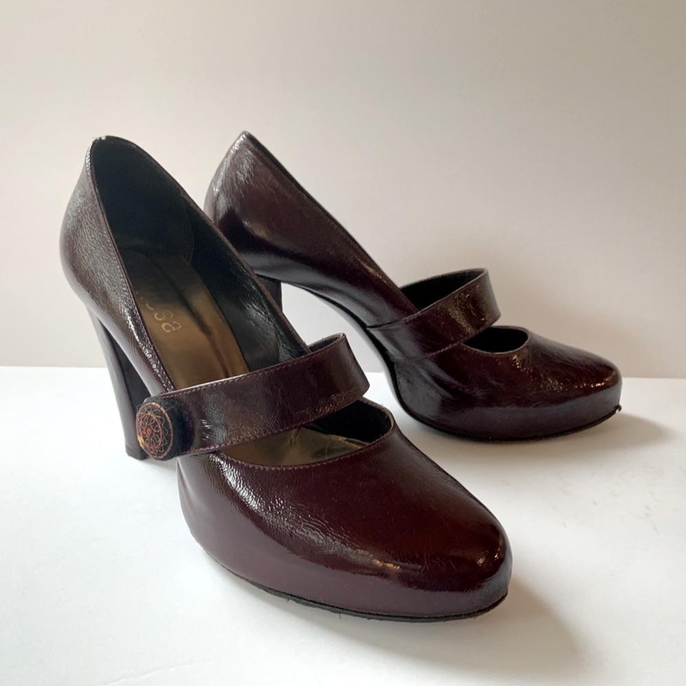 Burgundy Patent Mary Janes